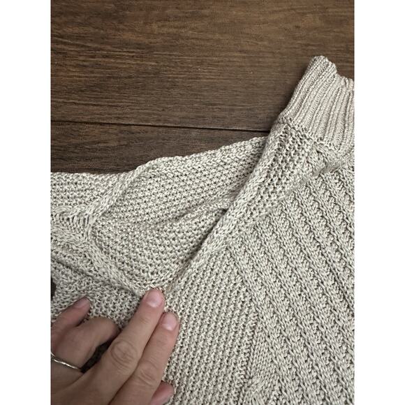 Miou Muse Cream Sweater Cold Shoulder Size Small - Picture 7 of 9